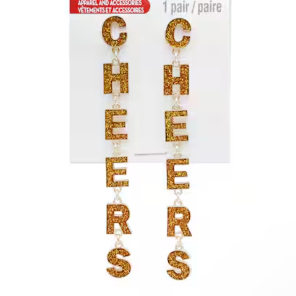 Cheers earrings gold tone nwt